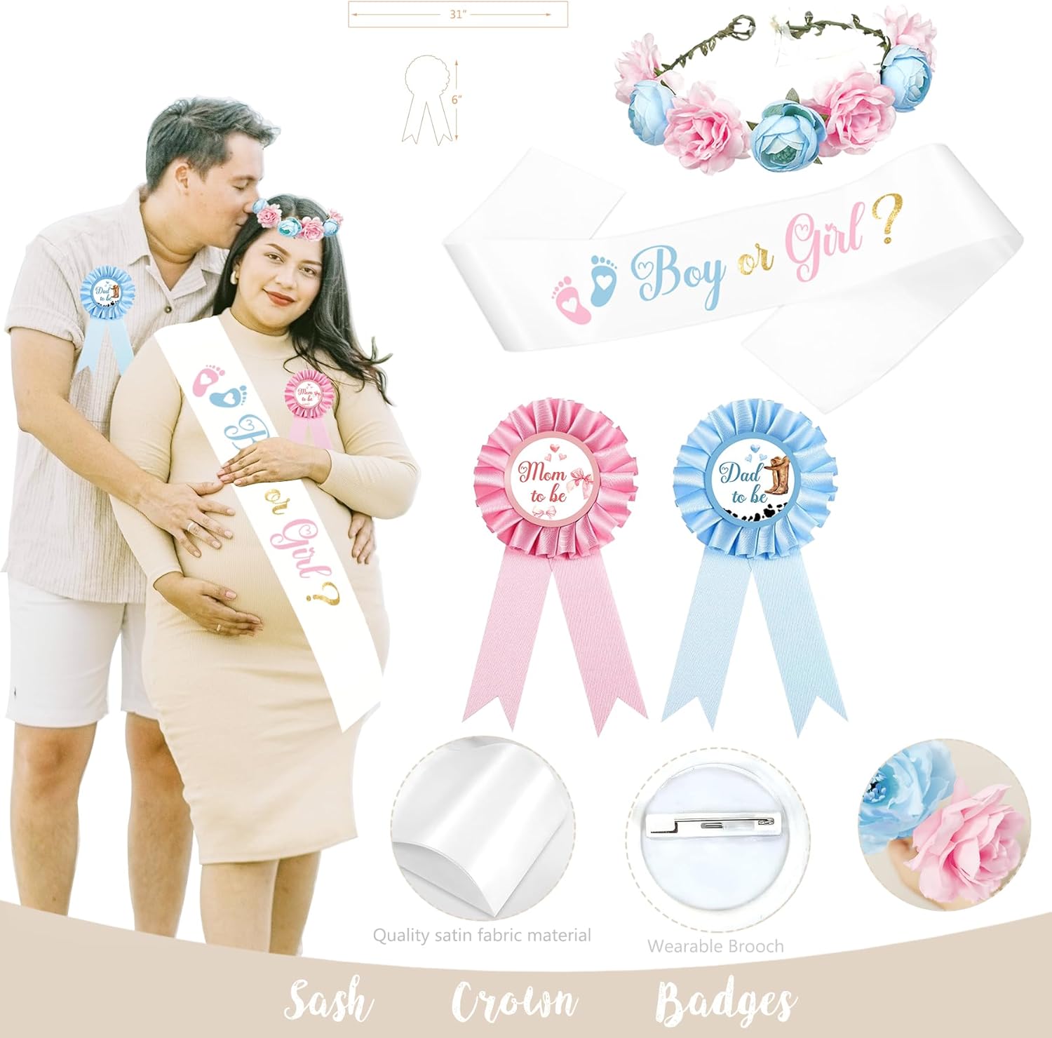 Boots or Bows Gender Reveal Decorations, 206pcs Boy or Girl What Will Baby Be Gender Reveal Party Supplies，Western Themed Cowboy or Cowgirl He or She Baby Shower Decoration