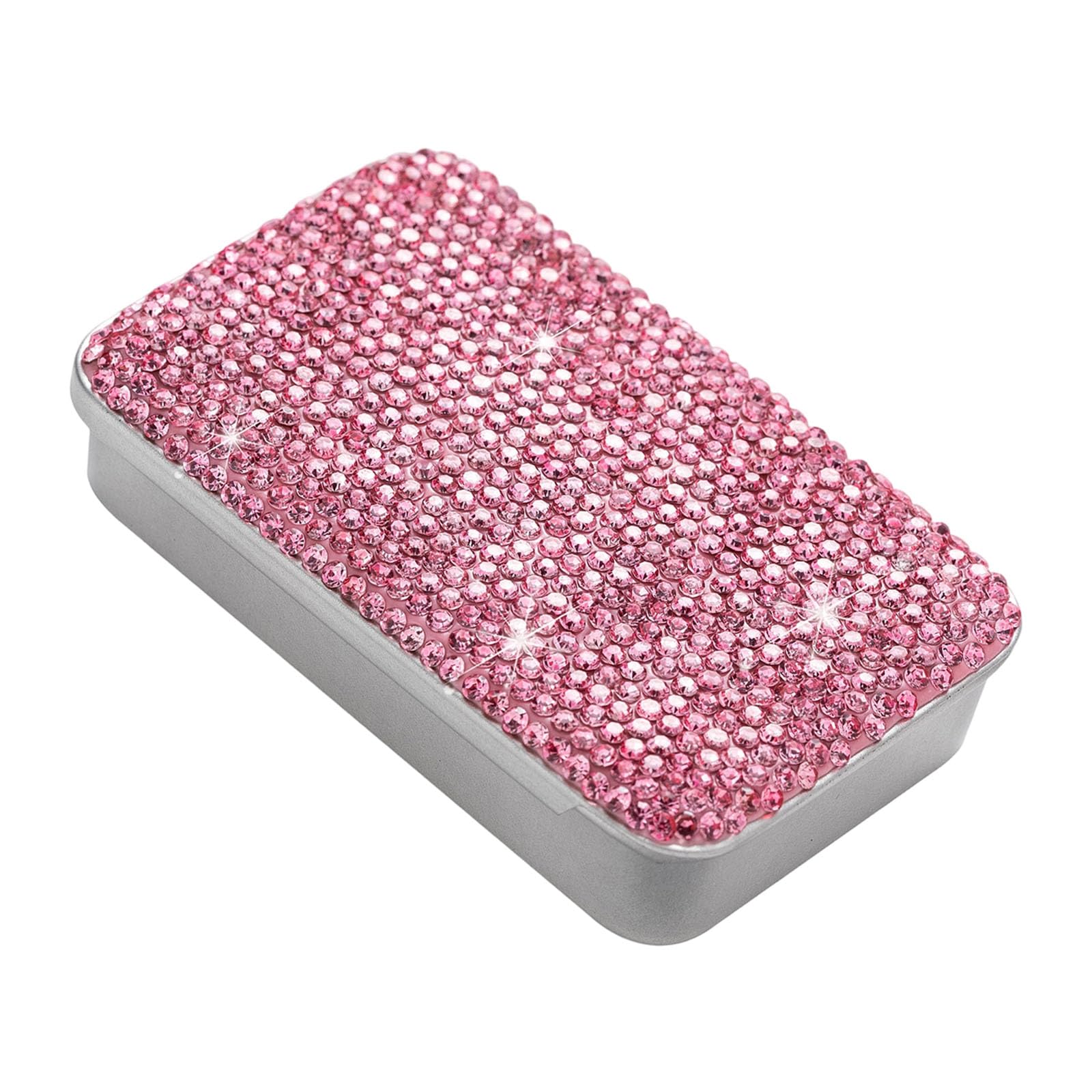 alloneslife Mechanism Storage Container Decoration with Crystals Sturdy Stainless Iron Materials Diamonds Encrusted Butt Box