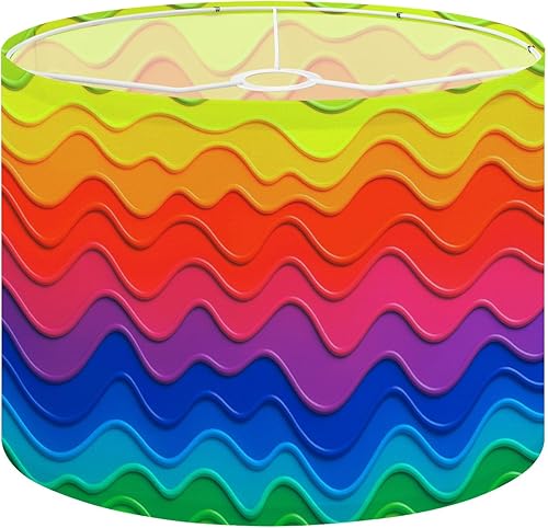 Miniatura 16 de Pantalla de lámpara de tambor de los años 70, pantalla retro rosa beige para lámparas de pie, lámparas de mesa, lámpara colgante de 11 x 8.9