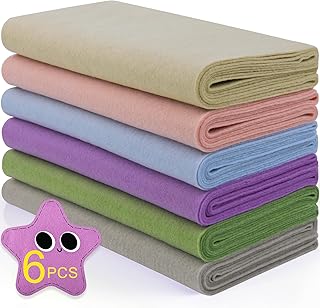 XSEINO 6 rollos de 11.8 x 35 pulgadas de grosor de tela de fieltro suave, 6 colores surtidos de la serie Morandi, paquete de fieltro para manualidades, cuadrados de costura, parches no tejidos