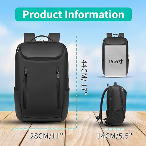 Miniatura 2 de GYakeog Mochila de negocios para hombre, mochila para laptop con cargador USB, impermeable, duradera, mochila para el fin de semana, bolsa para
