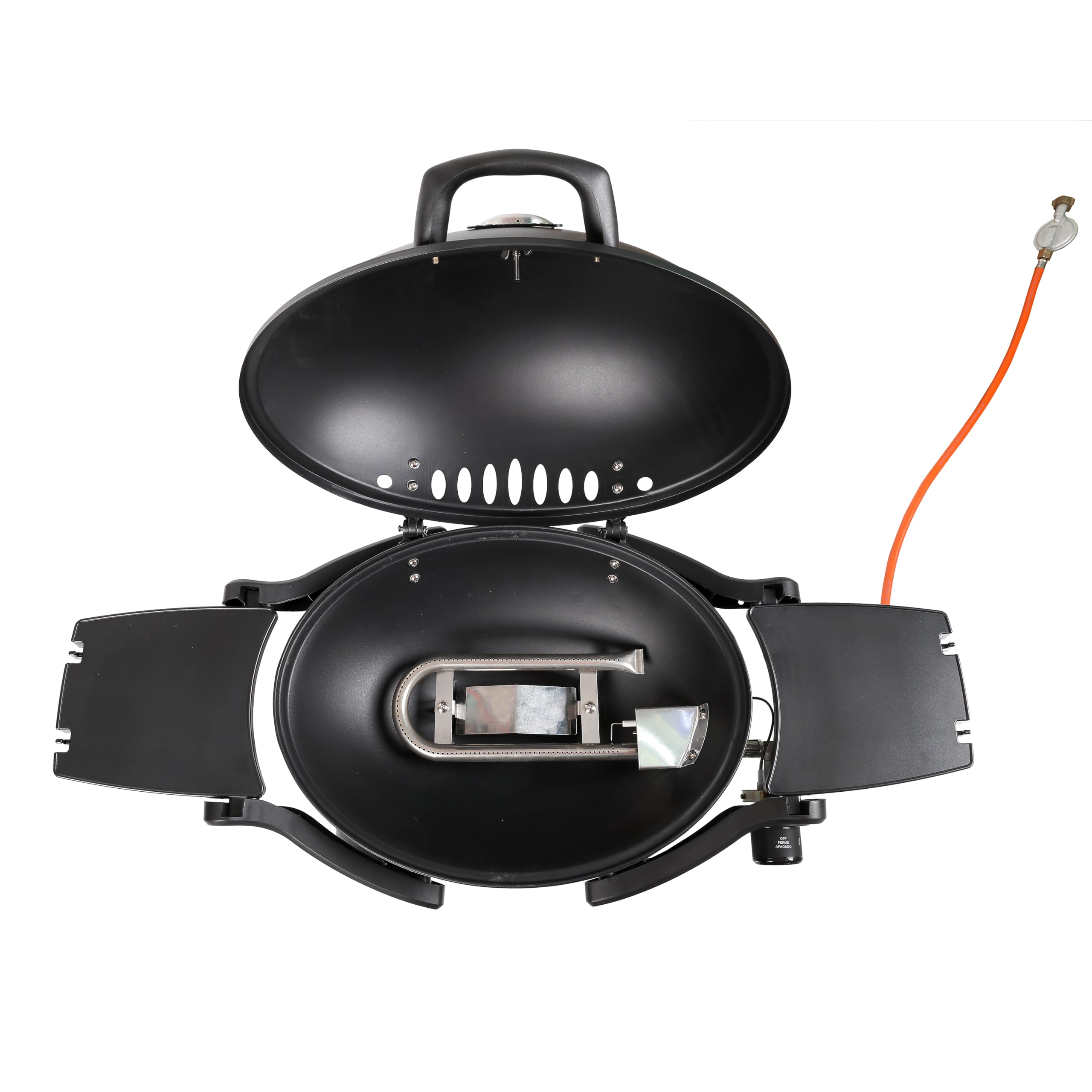 Gasgrill Outdoor Camping Tragbarer Grilltisch Einzelbrenner usw (Schwarz)