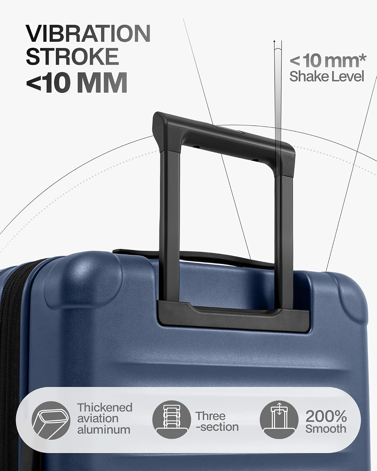 Coolife Expandable Luggage with TSA Lock 2 Piece Set Blue | Suitcase Set with 360° Smooth-Rolling Dual Spinner,Durable Hardshell Suitcases,Reinforced Bottom Groove