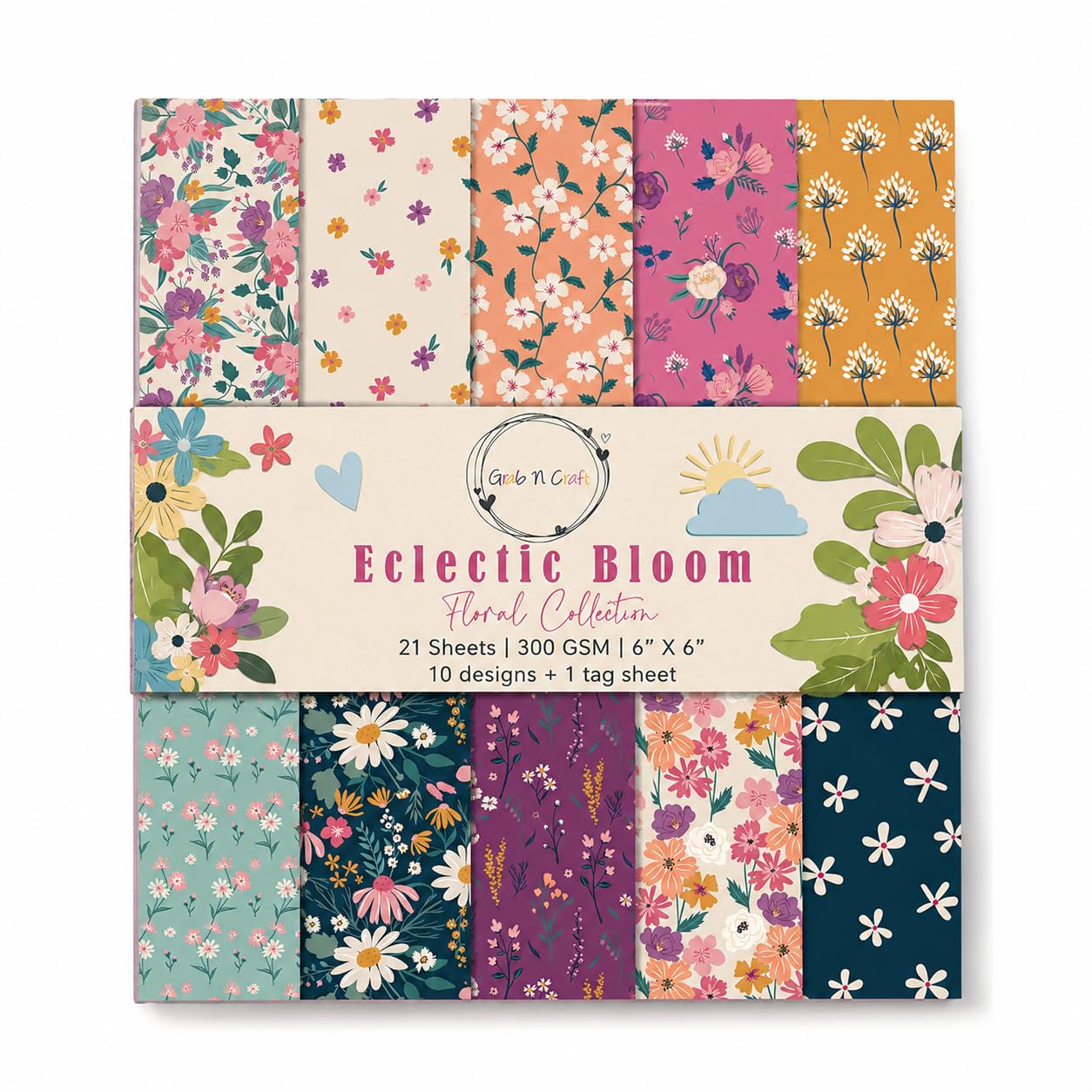 Scrapbook Paper Pack - 21 Sheets, 6x6 Inch -13 Scrapbook Paper Pack - 21 Sheets, 6x6 Inch -13