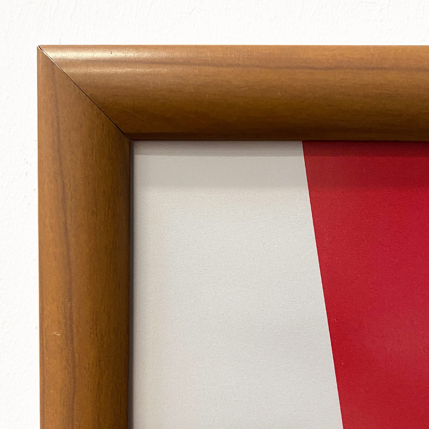 DisplayLager - A1 houtlook klapframe met 25 mm aluminium profiel, spiegelende beschermschijf, bevestigingsmateriaal