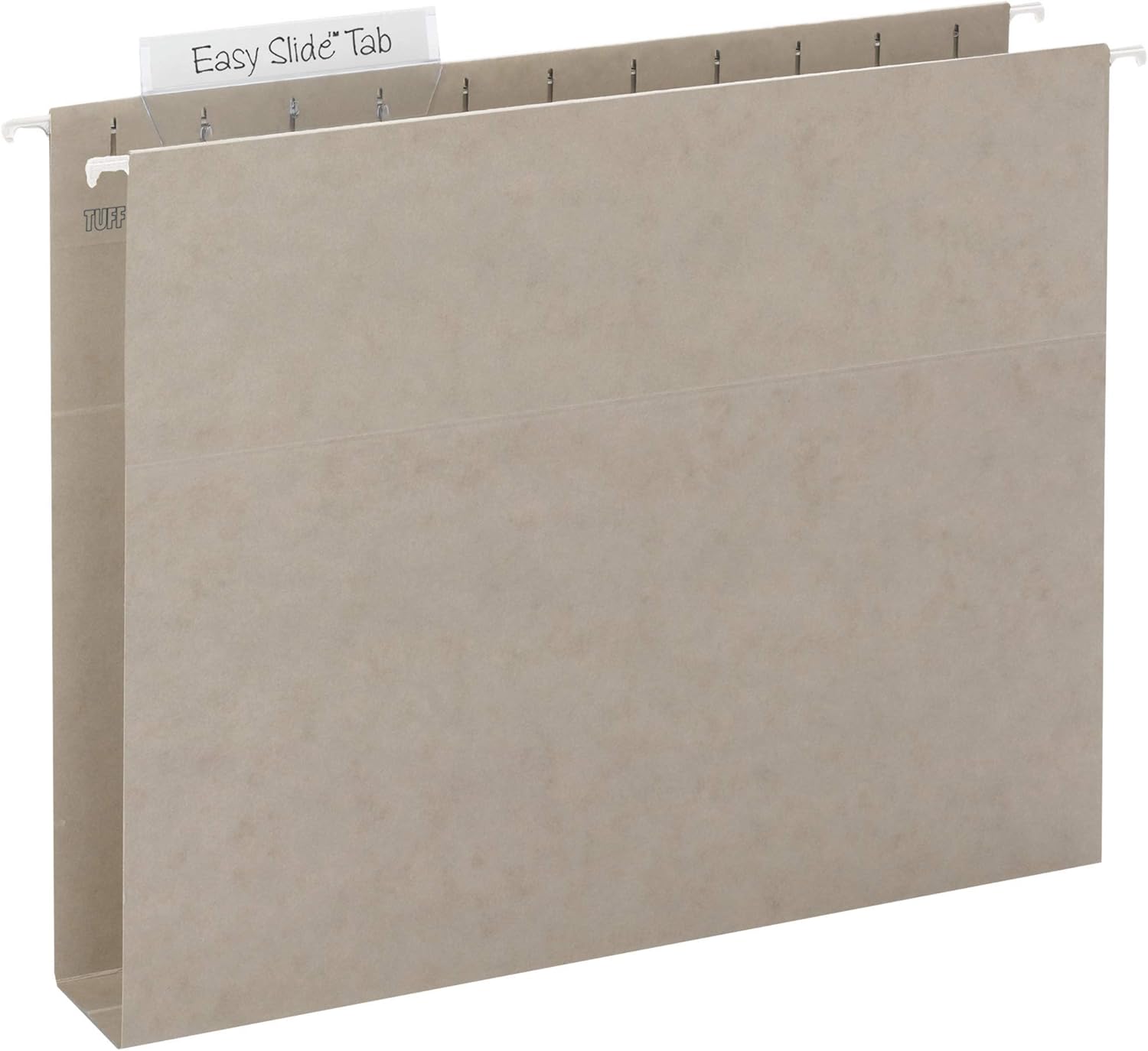 Smead TUFF Extra Capacity Box Bottom Hanging Folder, 4" Expansion, 1/3-Cut Easy Slide Tab, Letter Size, Steel Gray, 18 per Box (64242)