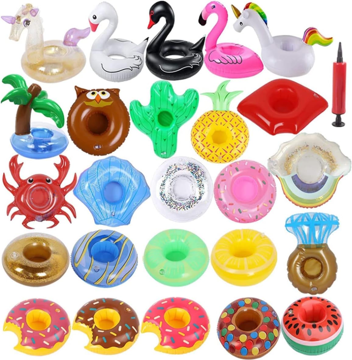HIUOUIH Set De 9 Portavasos Inflables Para Piscina, Playa Y Fiestas Acuáticas | Soporte Flotante Para Bebidas, Juguetes De Baño Divertidos HIUOUIH Set De 9 Portavasos Inflables Para Piscina, Playa Y Fiestas Acuáticas | Soporte Flotante Para Bebidas, Juguetes De Baño Divertidos