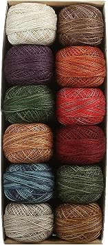 Valdani Perle Cotton Thread Size 12 | Artist Palette Collection | 109 Yards per Ball - Hand-Dyed Embroidery Thread