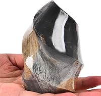 Vista 32 de AMOYSTONE Torres de Piedra en Forma de Llama de Cuarzo Rosa y Azul, Grandes Cristales Curativos de Cuarzo para Decoración del Hogar 1.0LBS