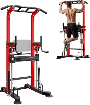SogesPower Power Tower Multi-Function Pull Up Bar Station for Home Gym
