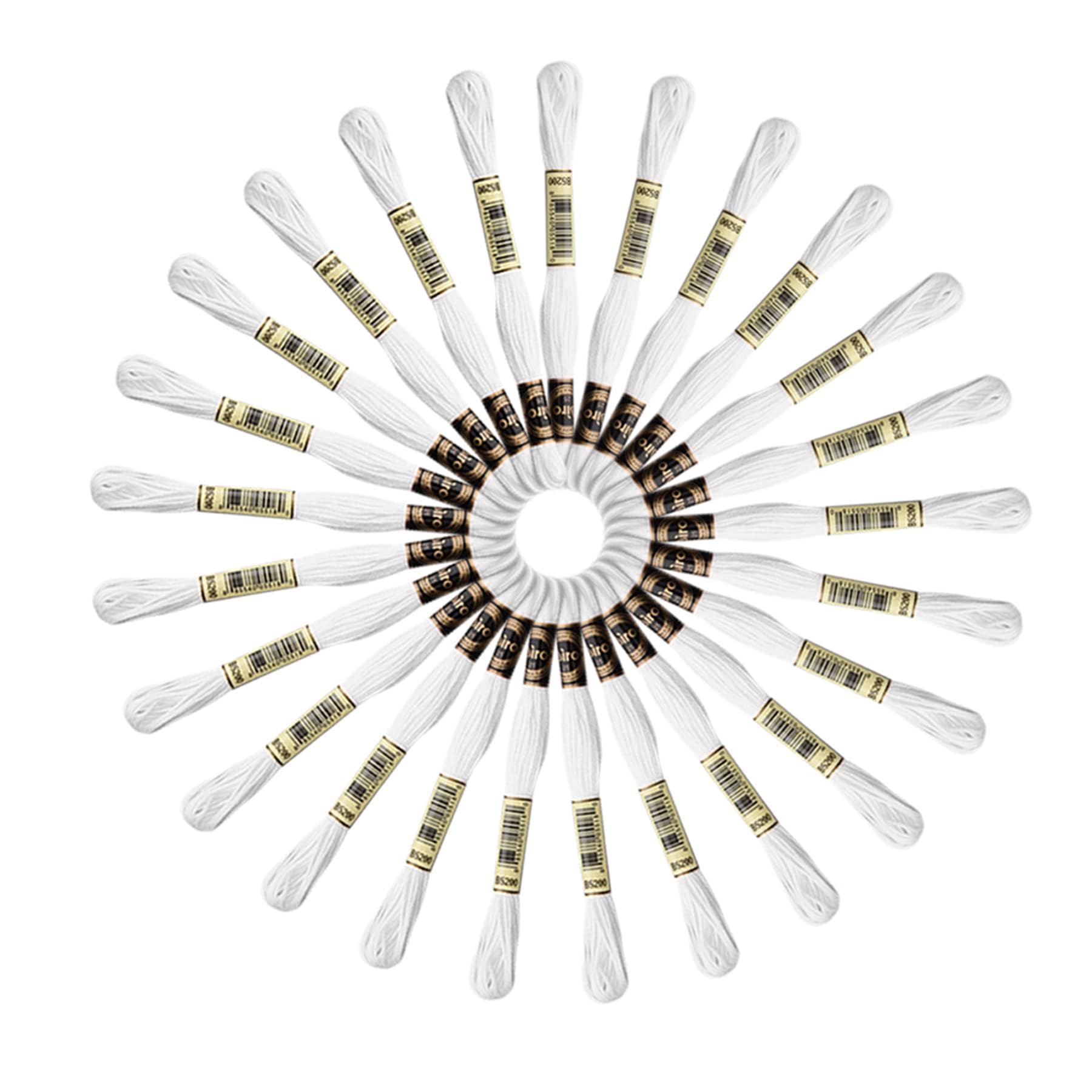 Artong 25 Skeins White Embroidery Floss White Embroidery Threads Cotton Cross Stitch Threads for Friendship Bracelet String and DIY Embroidery Project