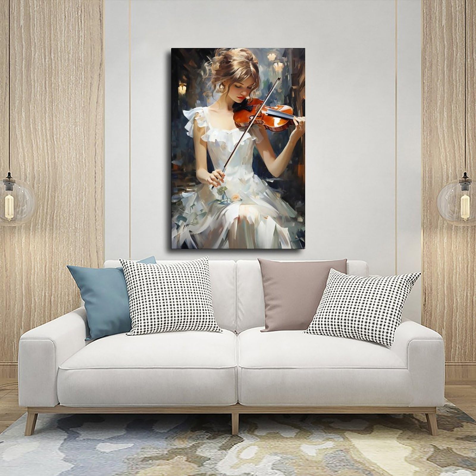 Elegante poster musicale da parete su tela per camera da letto, decorazione per ufficio, camera da letto, regalo, 40,6 cm L x 61 cm W