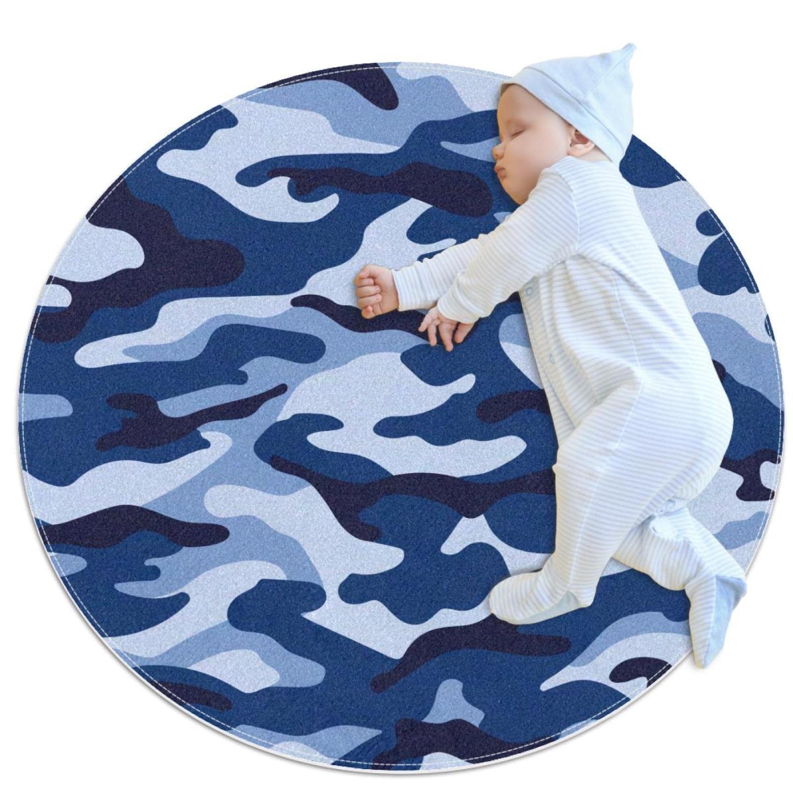 Tapis rond camouflage lavable pour eviter les taches en salle de jeux