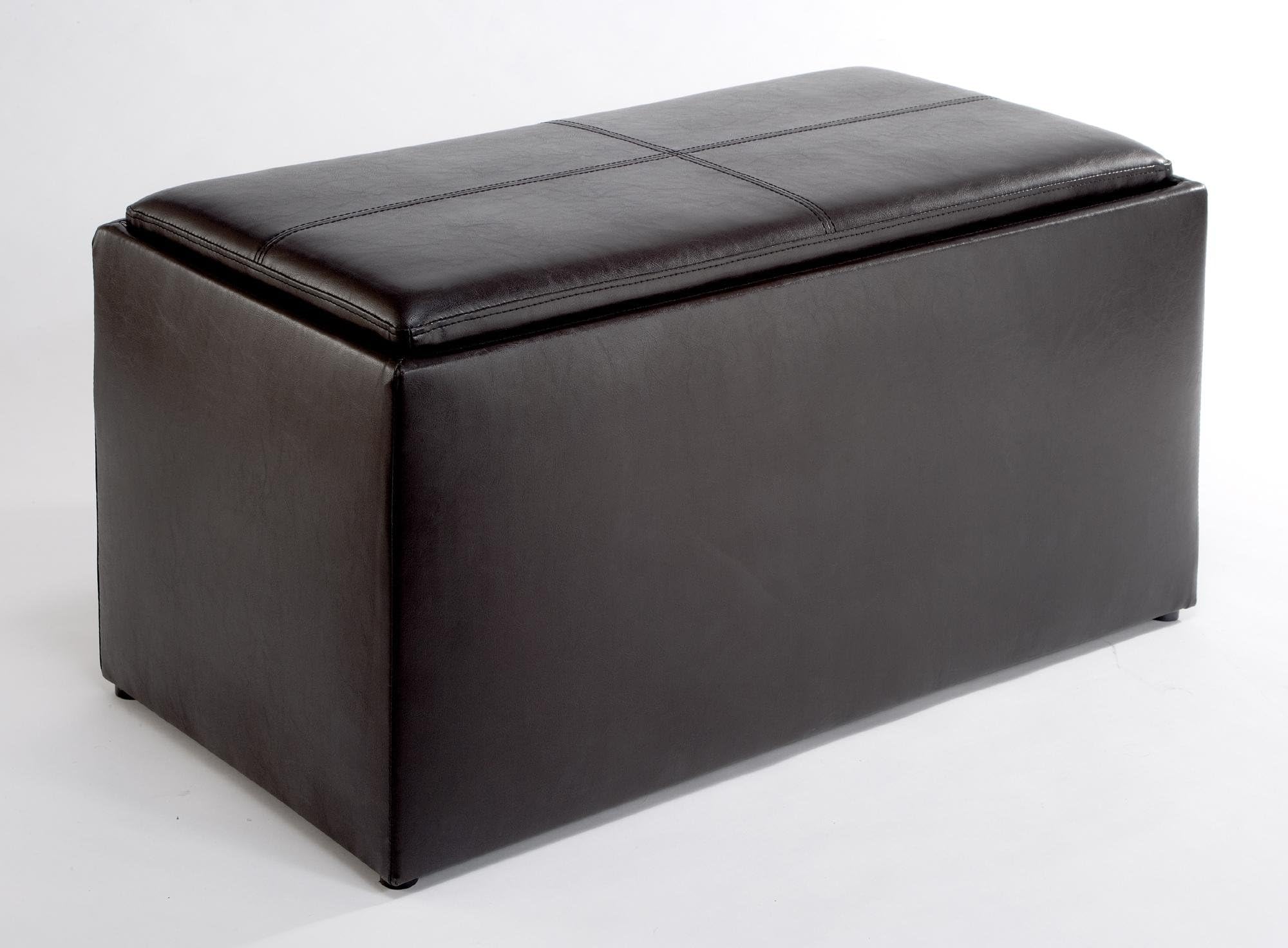 Designs4Comfort Sheridan Storage Ottoman with Reversible Tray & 2 Side Ottomans