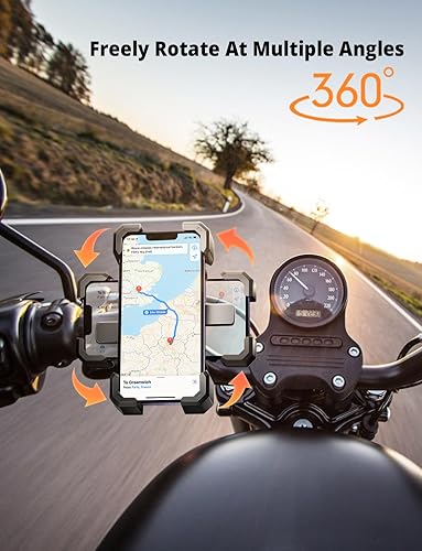 Miniatura 5 de Delobon Soporte para teléfono de bicicleta, soporte para teléfono de motocicleta, abrazadera de teléfono celular ATV, clip de teléfono para scooter