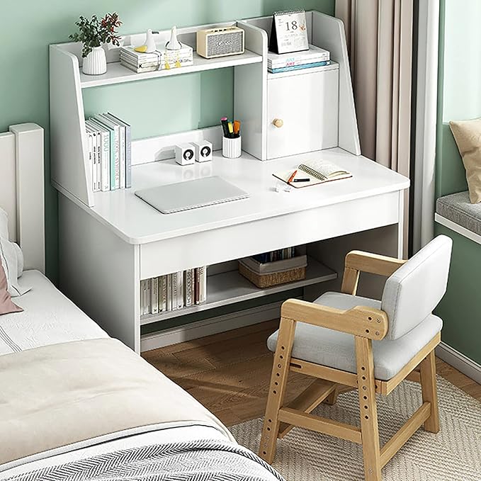 Escritorio de estudio con silla, mesa de estudio escolar de