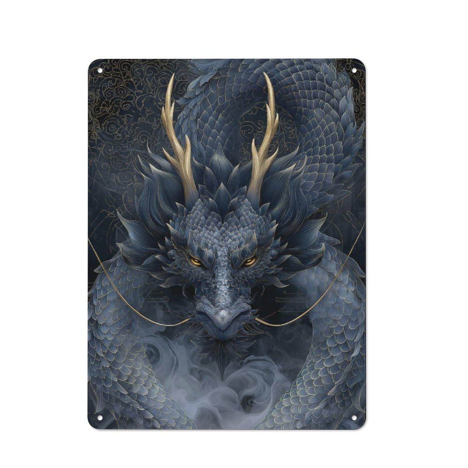 Junmoney Majestic Dragon Art-1 For Garden Room Or Summerhouse, Retro Metal Sign 40X30cm, For Metal Sign Collectors, For Vintage Wall Decor Fans