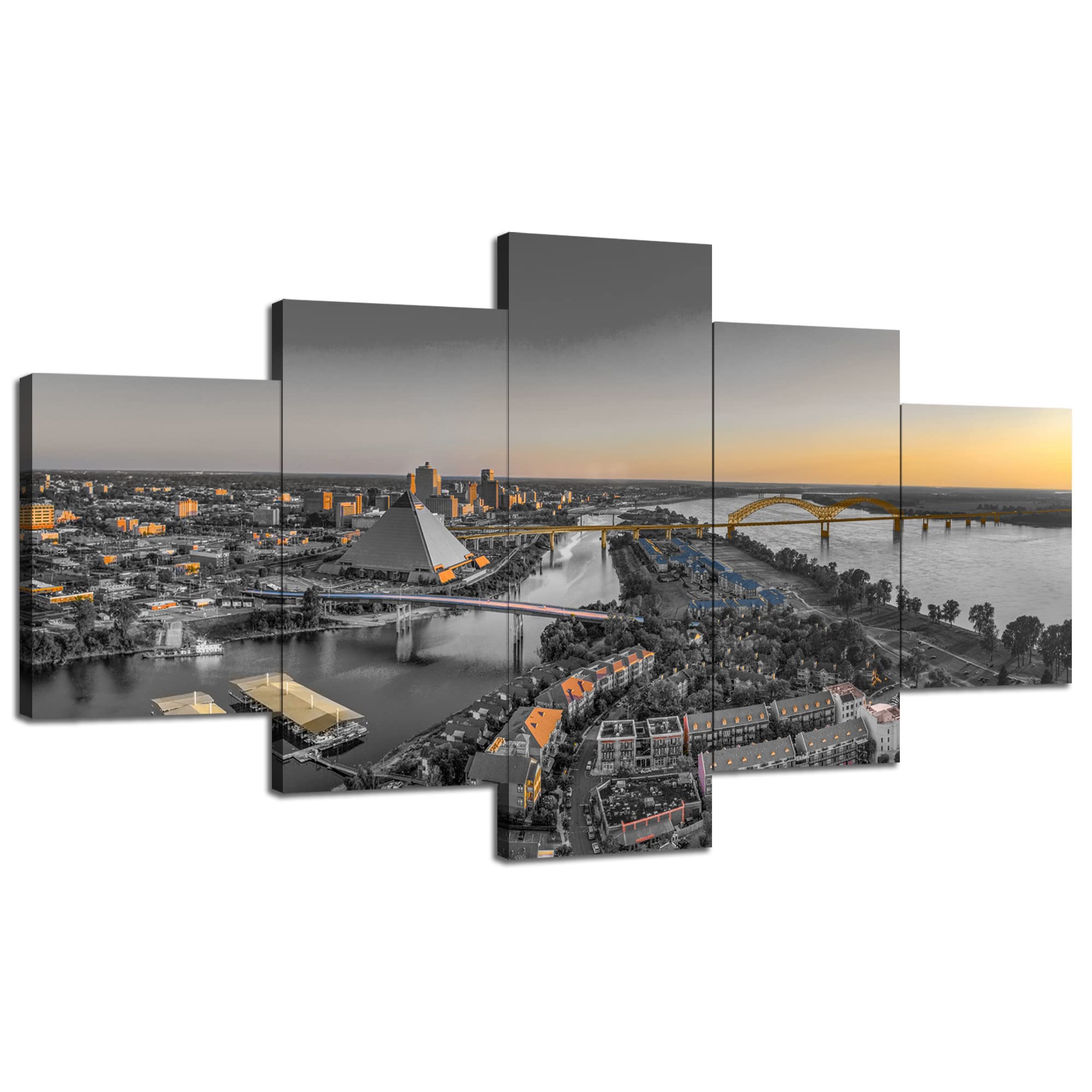 Amazon.com: Cawpom Memphis City Wall Art Memphis Tennessee Bridge