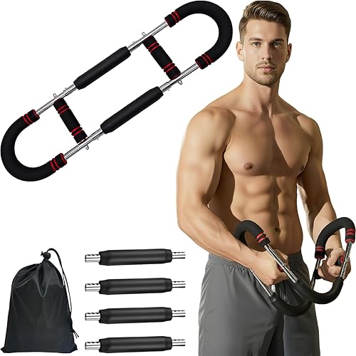Entrenador de brazo Twister, equipo de entrenamiento de pecho con bolsa de almacenamiento, ejercitador de pecho ajustable con 4 resortes para