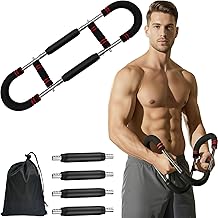 Crossunx Twister Arm Trainer, Chest Workout Equipment 10-Level Adjustable (30-110 lbs), Adjustable Chest Exerciser with 4 Springs for Men Women, Home Gym Strength Builder, Portable Muscle Toner