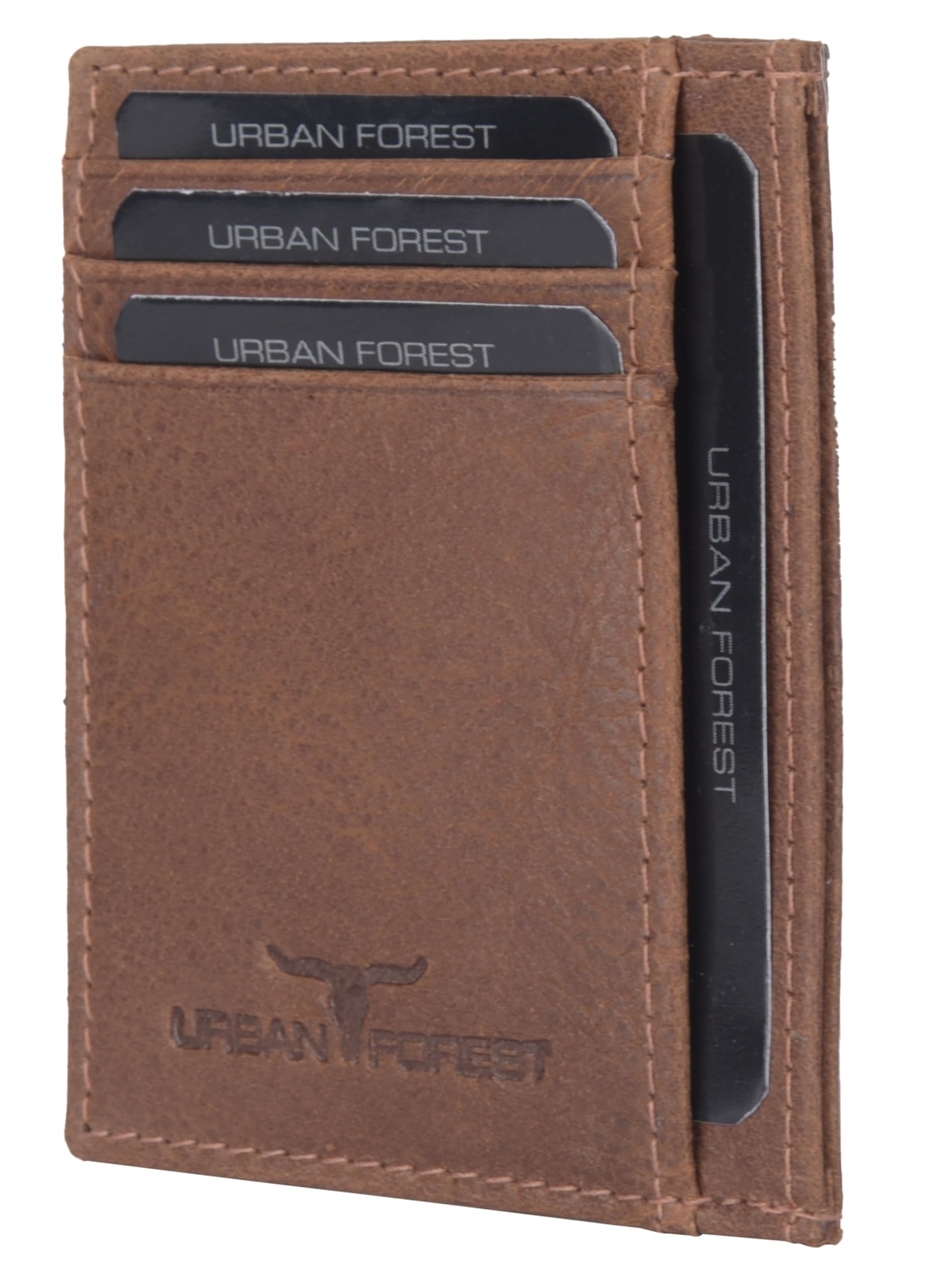 URBAN FOREST Chris Redwood Leather Card Holder for Men