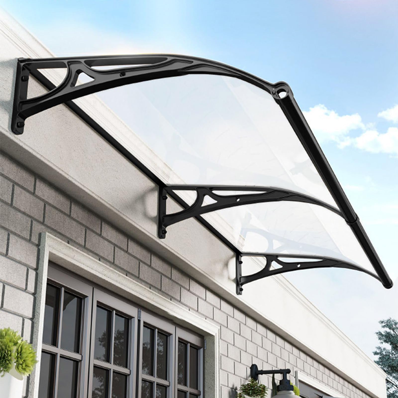 Toldo para Puerta de Entrada con Protección UV y Techo Anti Lluvia de Policarbonato