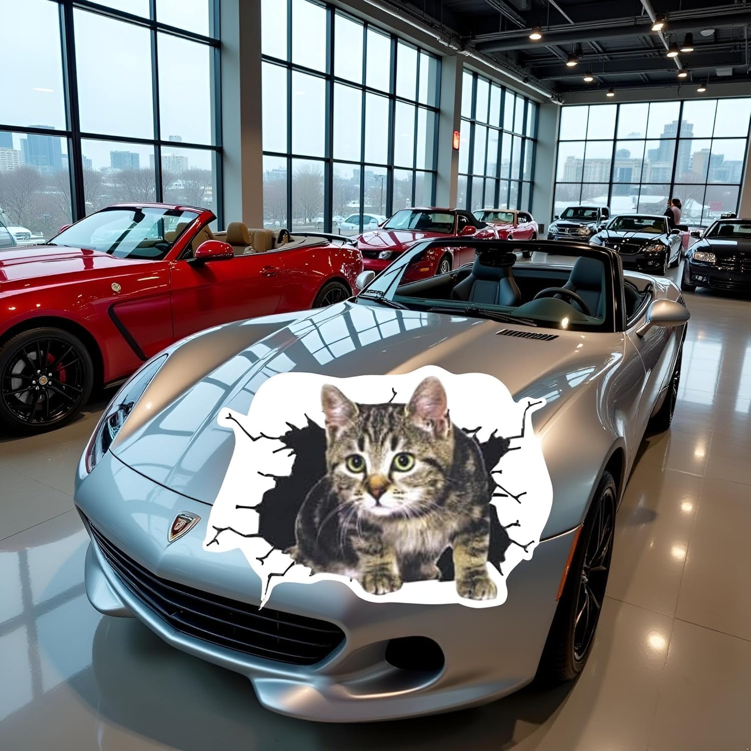 Cat Decals for Cars, Car Sticker 3D Simulation Cute Cat Scratches to Cover The Body Sticker, Bumper Stickers, Decals and Magnets, Automotive Decals - Image 6