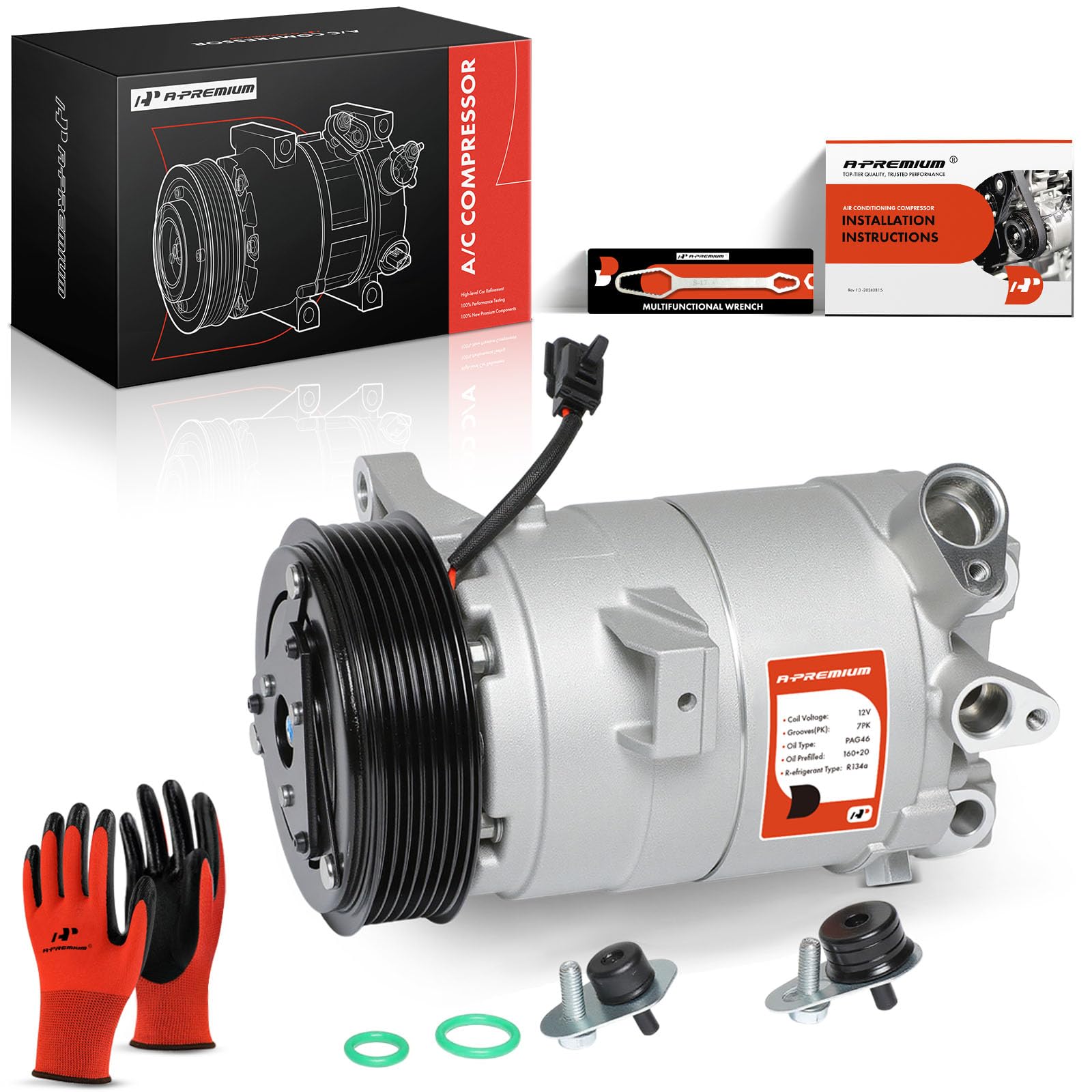A-Premium Air Conditioner AC Compressor with Clutch Compatible with Nissan Maxima 2008-2014, Murano 2009-2014, Pathfinder 2013-2015, Quest 2011-2015 &