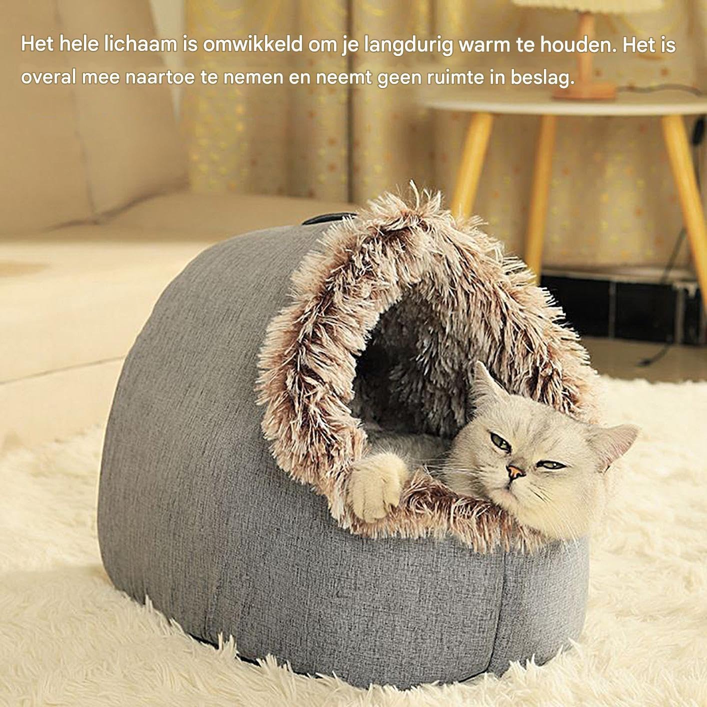 Cuccia Per Gatti Chiusa Inverno Caldo E Rilassante Per Animali Domestici | Cuccia per Grotta Invernale Casa per Gatti Cuccioli E Cani Piccoli In Casa Appartamento Camera Soggiorno Balcone