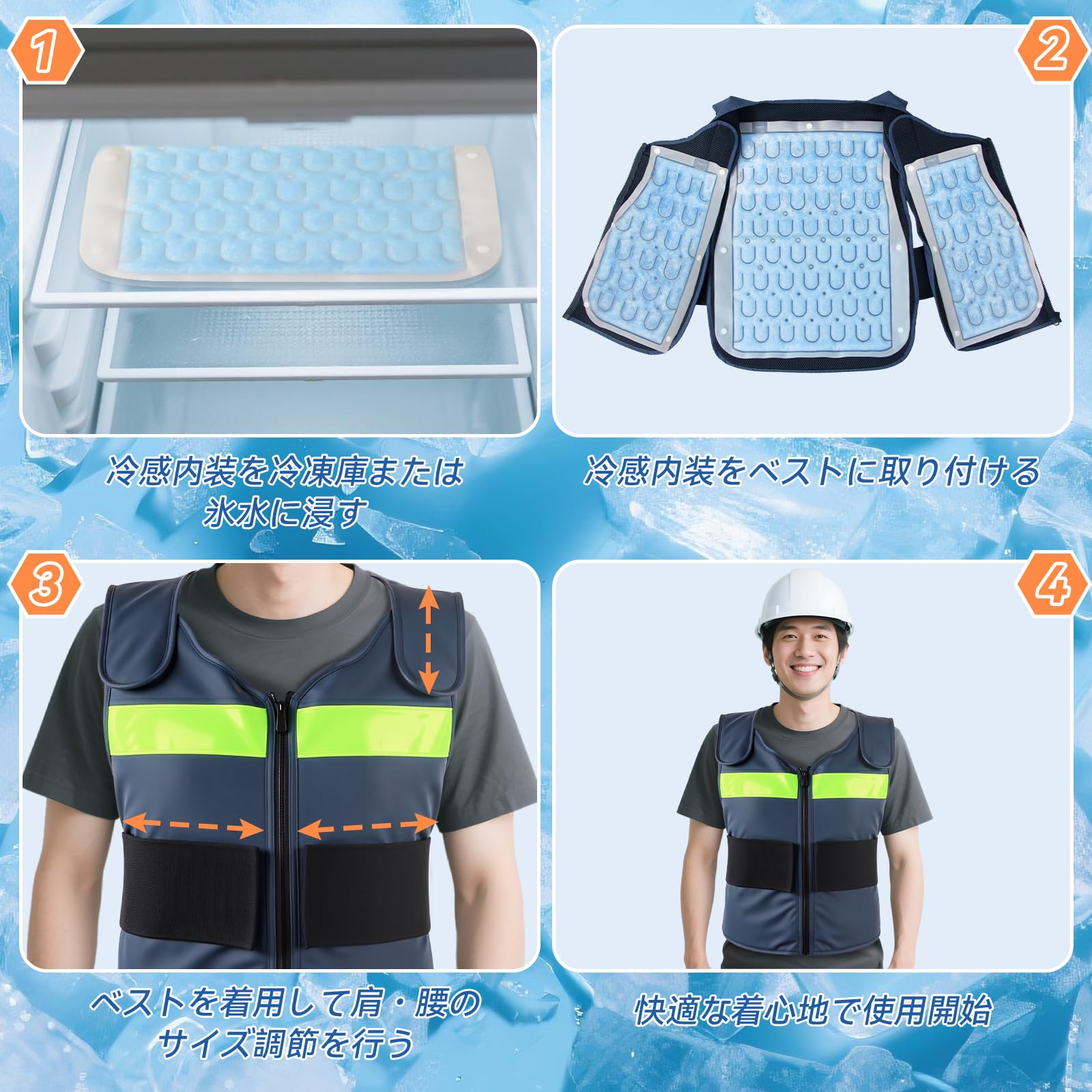 冷却ベスト PCM28℃自然凍結 暑さ対策 冷却グッズ 冷感ベスト分 解洗濯可能 Amazon | Fohil 冷却ベスト PCM28℃自然凍結 冷感作業服 フリーサイズ