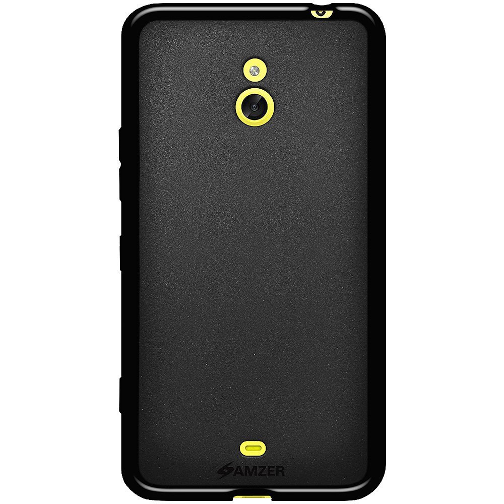 Amzer Pudding Soft Gel TPU Skin Fit Case Cover for Nokia Lumia 1320 - Retail Packaging - Black