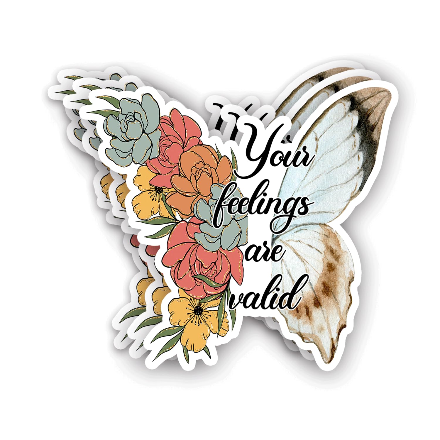 Photo 1 of (3Pcs) Your Feelings are Valid Sticker Inspirational Sayings Motivational Be Yourself Vinyl Decals for Tumbler Laptop Water Bottles Books Phone -Size 3x2.8 Inches