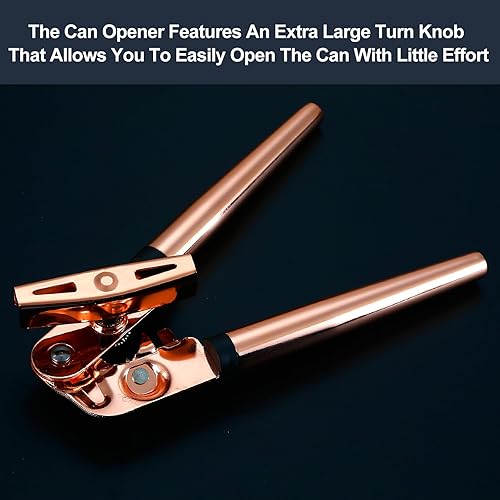 Miniatura 4 de Abrelatas manual multifuncional, resistente borde liso, corte seguro, abrelatas con mango táctil de acero inoxidable, abridor de latas de rueda de