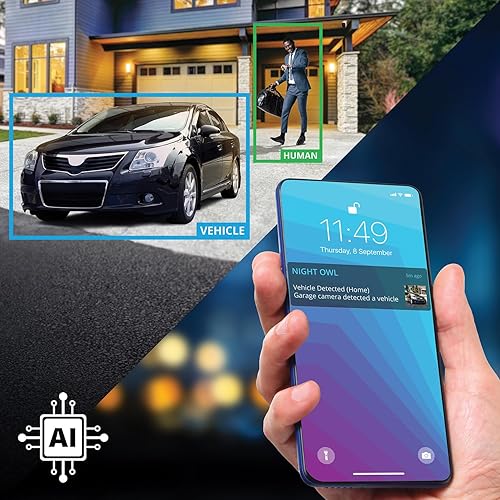 Miniatura 9 de Night Owl Concentrador de seguridad para el hogar con Wi-Fi de 8 canales con (3) cámaras de foco 4K HD para interiores y exteriores con audio de 2