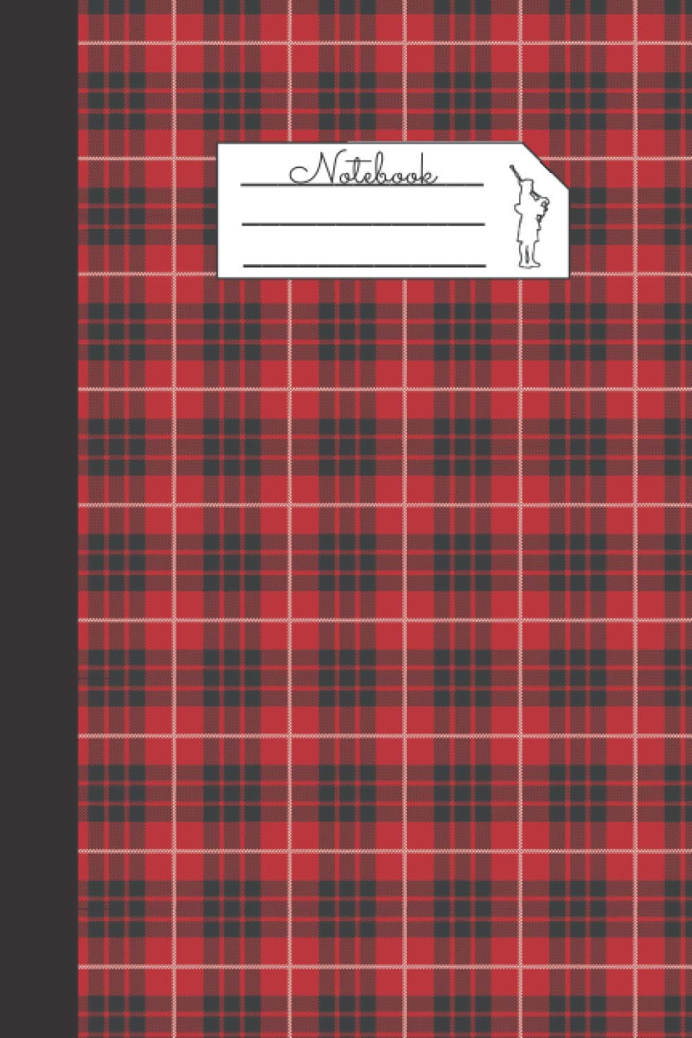 Notebook: Scottish Red Tartan Pocketbook, 120 Pages, Blank, Female Bagpiper (Scottish Tartan Notebooks)