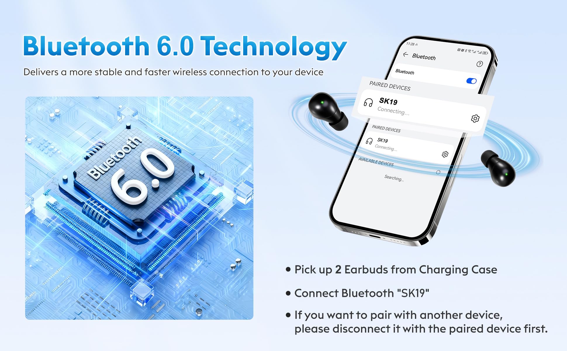 Mini Sleep Earbuds Bluetooth 6.0 Invisible Small Ear Buds for Side Sleepers view 5