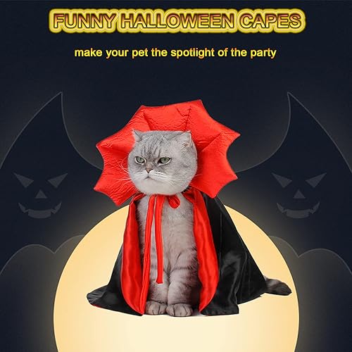 Miniatura 4 de Disfraces de Halloween para mascotas, capa de vampiro, ropa de bruja para perros pequeños y medianos, gatos, cachorros, divertido vestido de cosplay