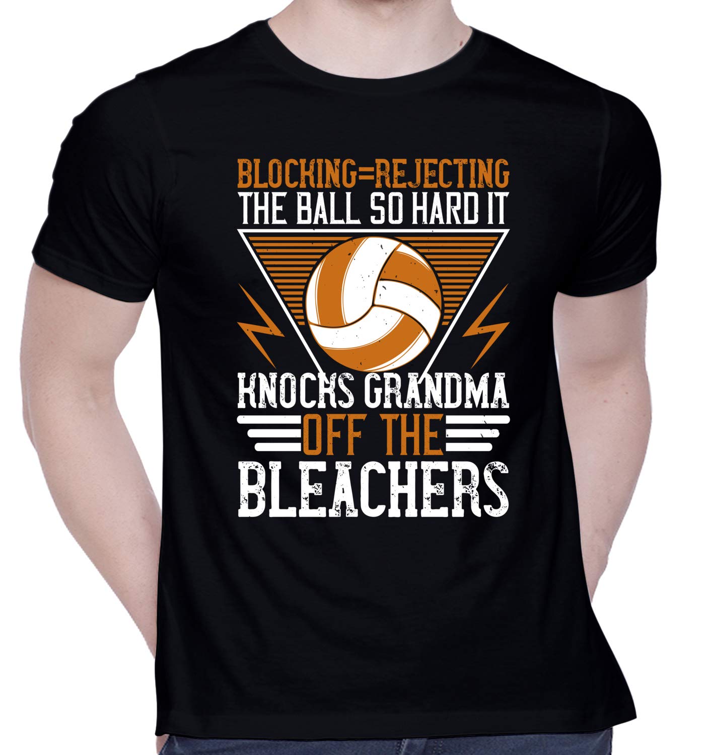 CreativiT Graphic Printed T-Shirt for Unisex Blocking=Rejecting The Ball so Hard it Knocks Gran Tshirt | Casual Half Sleeve Round Neck T-Shirt | 100% Cotton | D00443-797