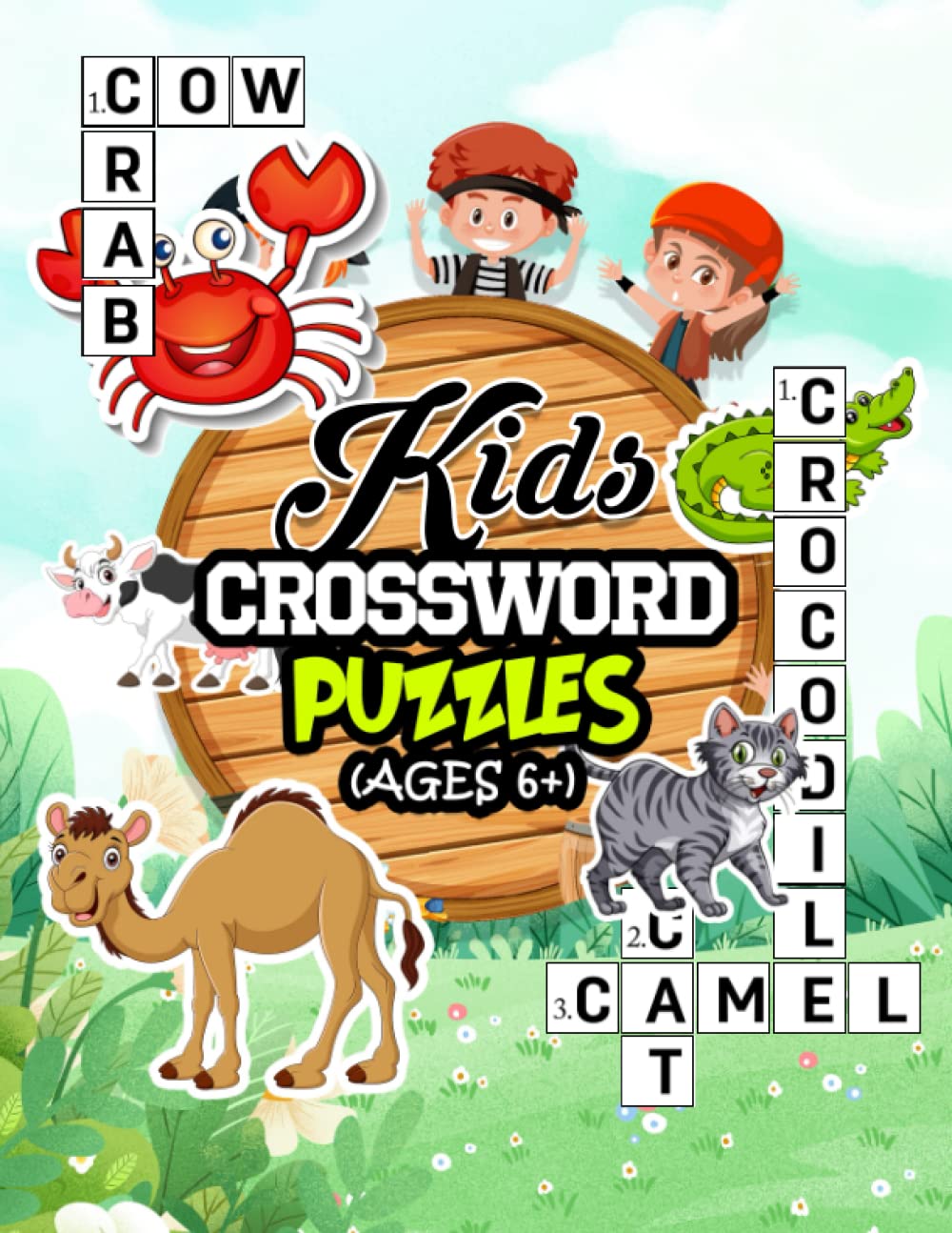 Kids Crossword Puzzles - Ages 6+: A Challenging Word Puzzle, Vocabulary, Spelling Activity Book for Kids to Boost their Critical thinking skills & Vocabulary Simultaneously