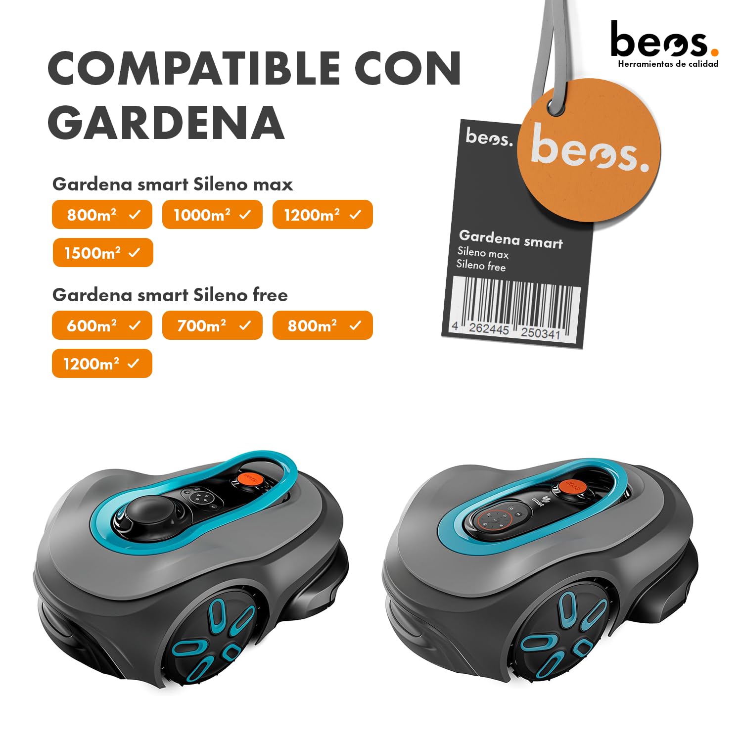 BEOS Discos de Cuchillas para Robot cortacésped Premium - 2 Discos de Cuchillas para 6 y 5 Cuchillas - para Gardena Smart Sileno Free y Gardena Smart Sileno MAX – Reforzado con Fibra de Vidrio