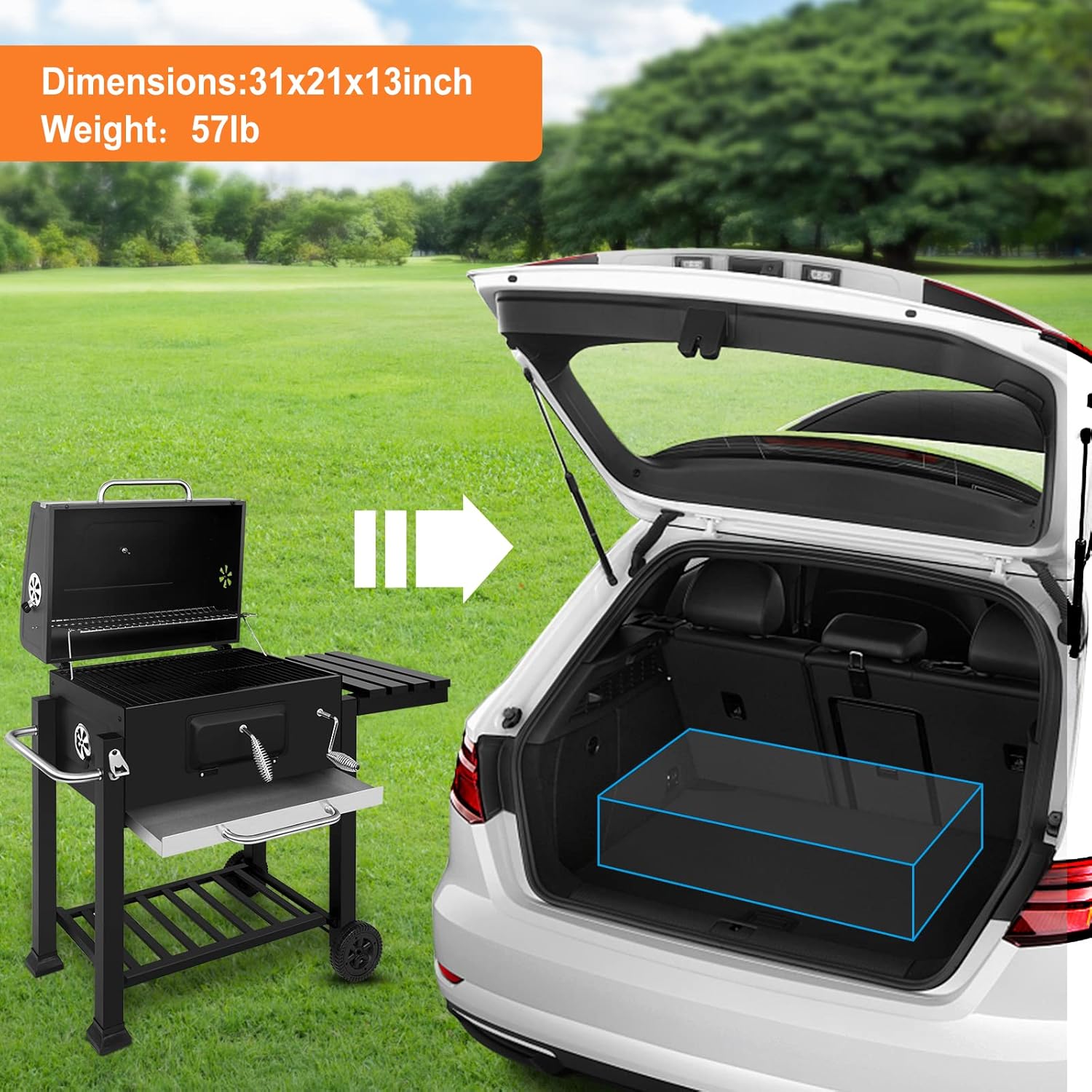 Spexlb 17 Inch Charcoal Grill,BBQ Grill Camping Stove for Outdoor Cooking Portable Heavy Duty Round with Wheels Grilling for Tailgating Patio Backyard Camping,Red : Patio, Lawn & Garden