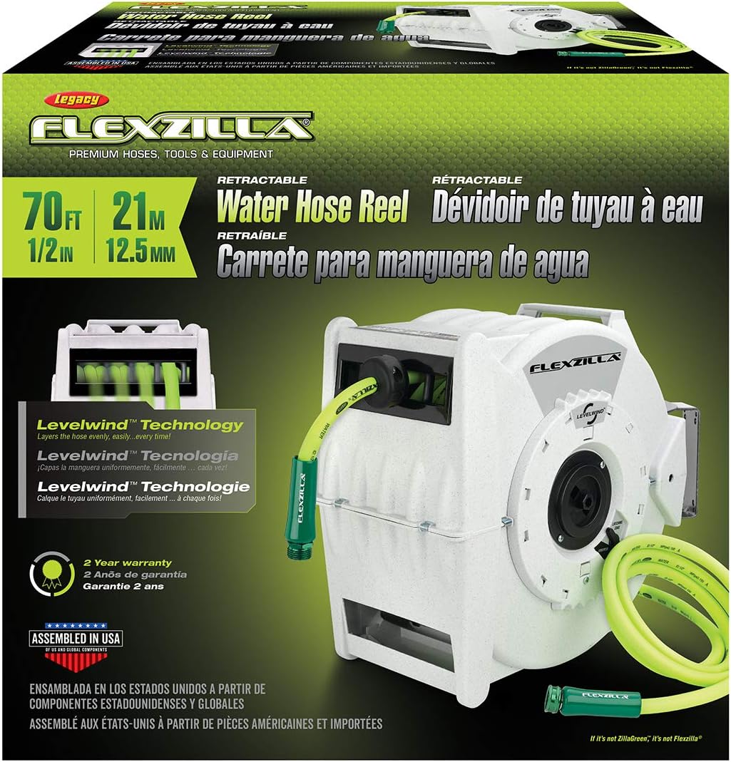 Flexzilla Pro Retractable Water Hose Reel, 1/2" x 70' - L8340FZ
