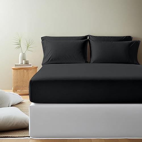 Miniatura 7 de Royale Linens - Sábana bajera tamaño individual XL, calidad de hotel cepillada 1800, ultrasuave, resistente a arrugas y decoloración, bolsillo