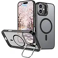 SNZ for iPhone 17 Case with Invisible Kickstand, Compatible with MagSafe, Frosted Matte Back, Shockproof and Scratch-Resistant, 6.3 inch