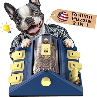 KADTC 2 Levels of Challenge,Large Size,Paw-Activated Rolling Dog Puzzle Feeder Toy,U.S. Brand & Design,Treat