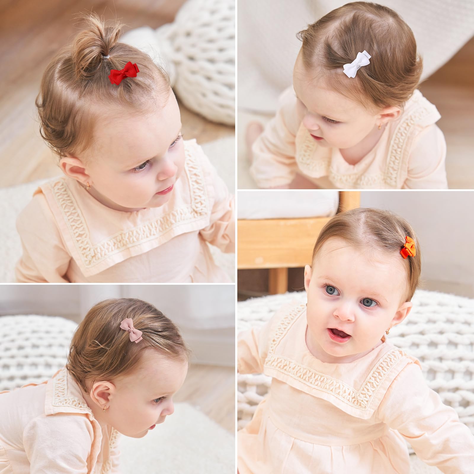 choicbaby Pack de 40 Pièces Barettes Cheveux Fille, 1,2 pouces (3 cm) Mini clips à cheveux avec plein arc couvert filles Accessoires de cheveux pour bébé filles tout-petits