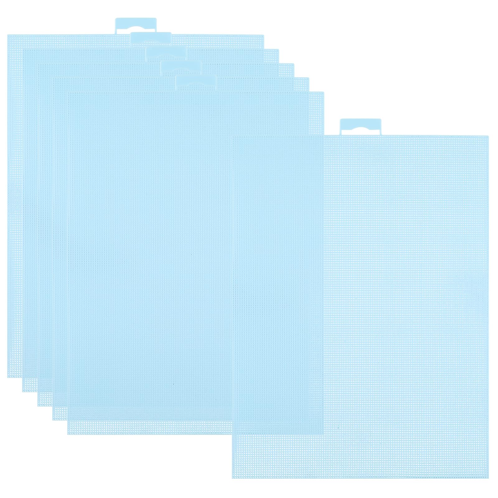 6 PCS 14 Count Plastic Mesh Canvas Sheets, 11x8.2 inch Plastic Cross Stitch Canvas for Cross Stitch, Embroidery, Knit,Crochet DIY Projects and Embroidery Making (Baby Blue)
