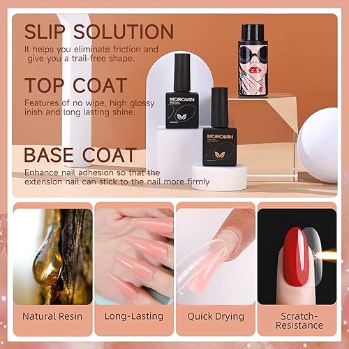 Miniatura 3 de Morovan Kit de uñas de gel de polietileno con lámpara U V  Kit profesional de gel de uñas de polietileno para principiantes kit de iniciación de luz