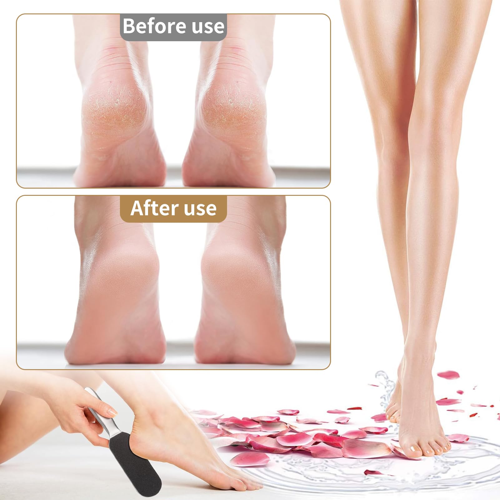 Domqga 10Pcs Foot File Replacement Pads 13.8x4.5cm Cracked Skin Corns Callus Removal Pedicure Refill Pads Foot Refills Replacement Sandpaper Pad