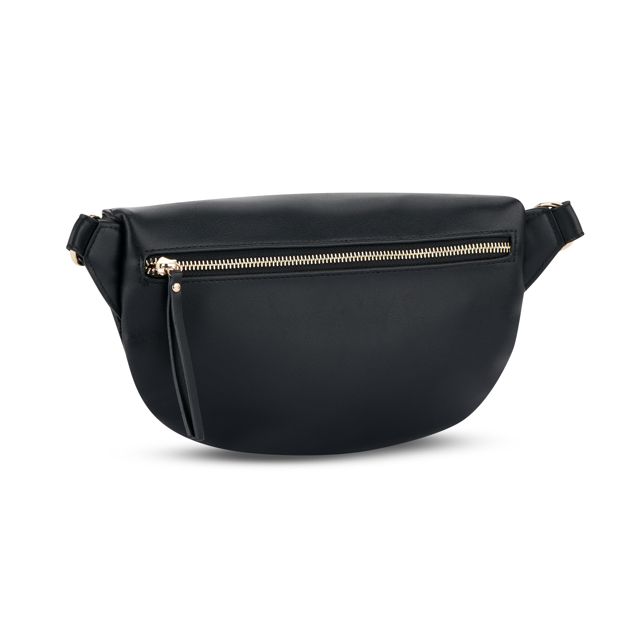 Expatrié Sac à Main pour Femmes Noir - Alice Medium - Sac Banane en Cuir Végétal pour Festival, Voyage et Vie Quotidienne - Sac à Hanche Elégant - Déperlant